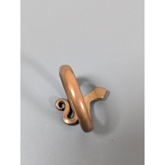 Copper Coiled Snake Ring Size 5.5 Egyptian Revival Boho - Picture 4 of 5